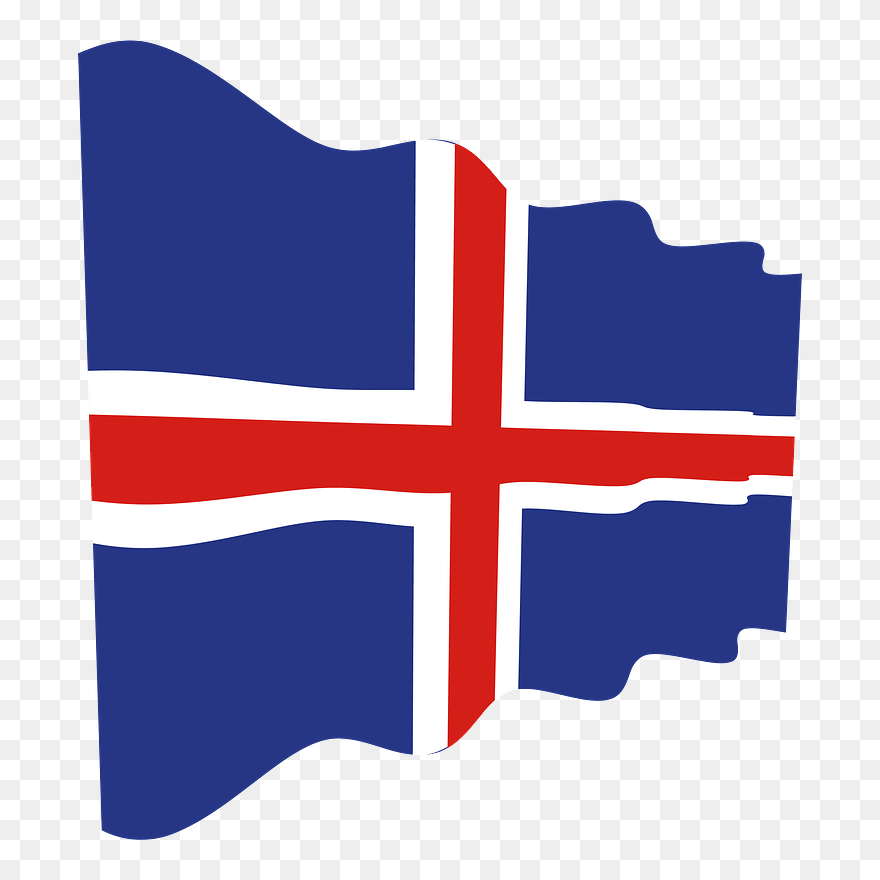 Iceland Wavy Flag Clipart - Transparent Iceland Flag - Png Download