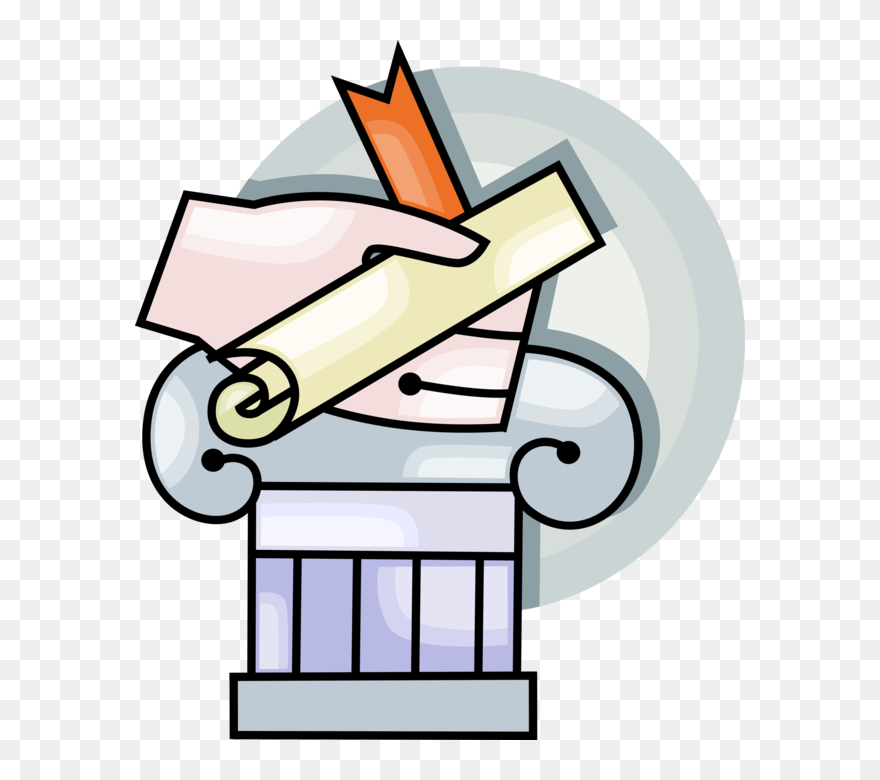 Vector Illustration Of Hand Holds High School, College - Teach Clipart