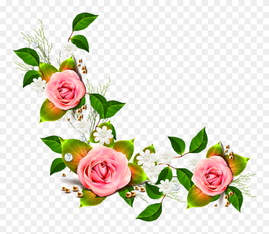 Floral Flower Corner Png Clipart