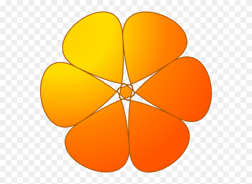 Large Flower Clipart Clip Black And White Download - Orange Colour Flower Clipart - Png Download