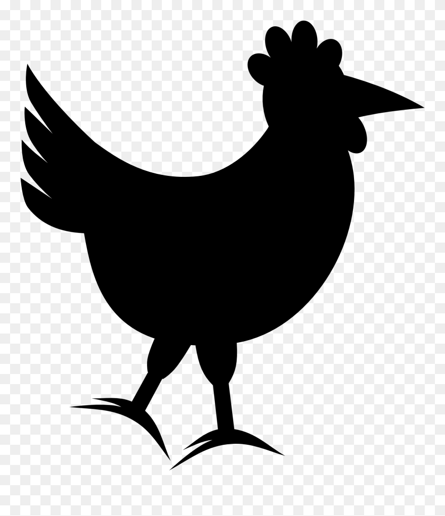 Rooster Chicken Clip Art Silhouette Fauna - Clip Art - Png Download
