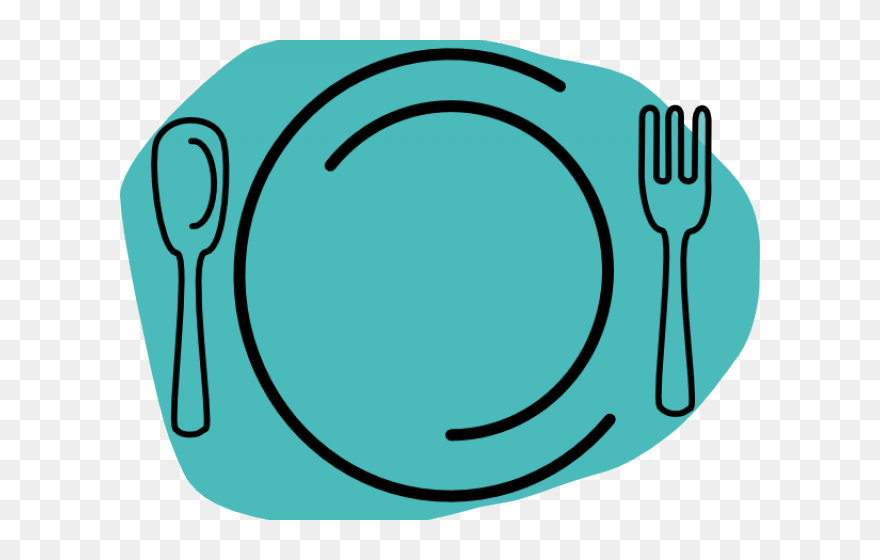 Transparent Plate Clip Art - Fork And Knife Plate Clipart - Png Download
