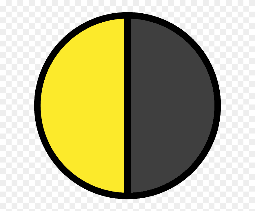 Luna En Cuarto Menguante Clipart - Circle - Png Download