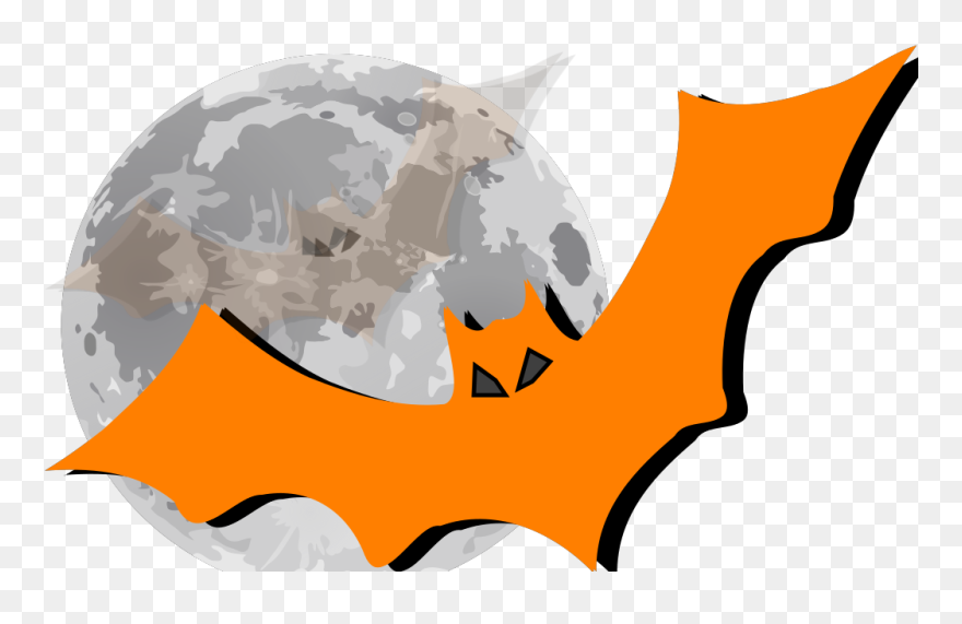 Bat In The Moonlight Svg Clip Arts - Moon Clip Art - Png Download