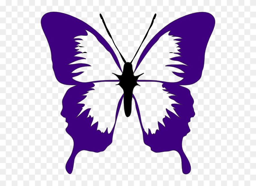 Purple Butterfly Clip Art At Clker Com Vector Online - Purple Butterfly Clip Art - Png Download