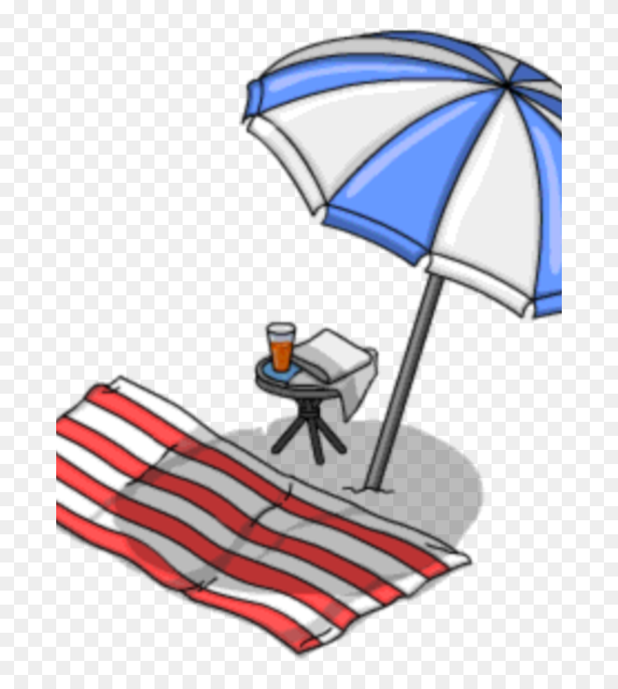Beach Umbrella And Towel Clipart