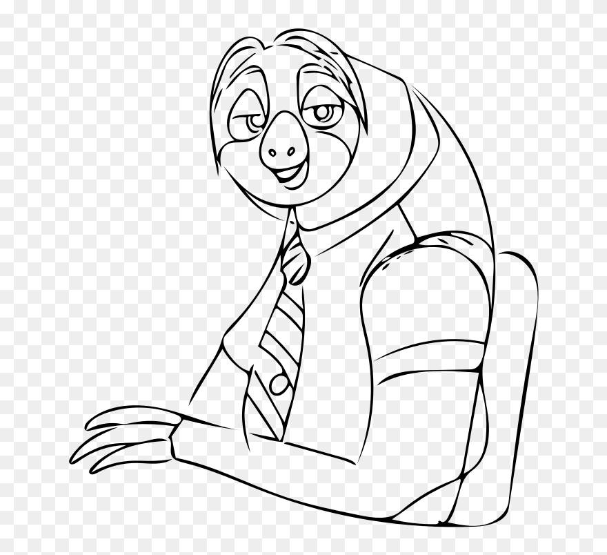 Sloth From Zootopia Drawing Easy Clipart