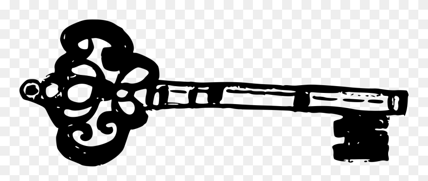 Download Free Png 5 Skeleton Key Drawing - Stencil Skeleton Key Silhouette Clipart