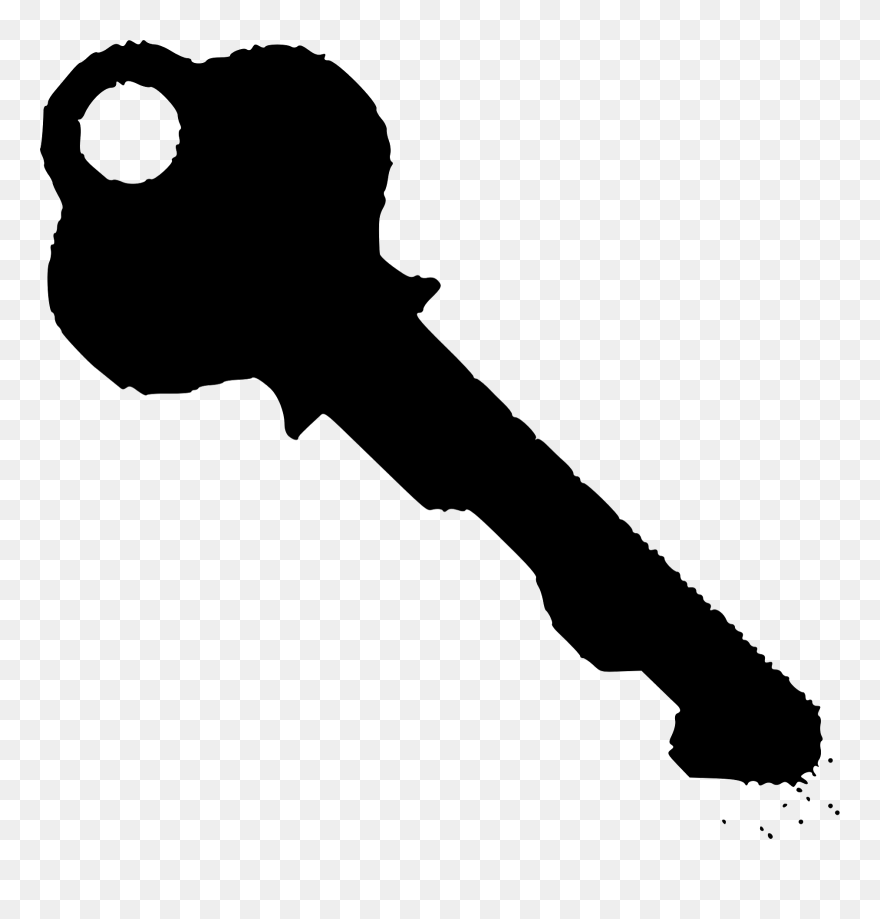 Skeleton Key Clip Art - Key Silhouette Vector - Png Download