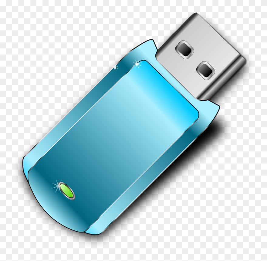 Clã© Usb Bleue - Flash Drive Clip Art - Png Download