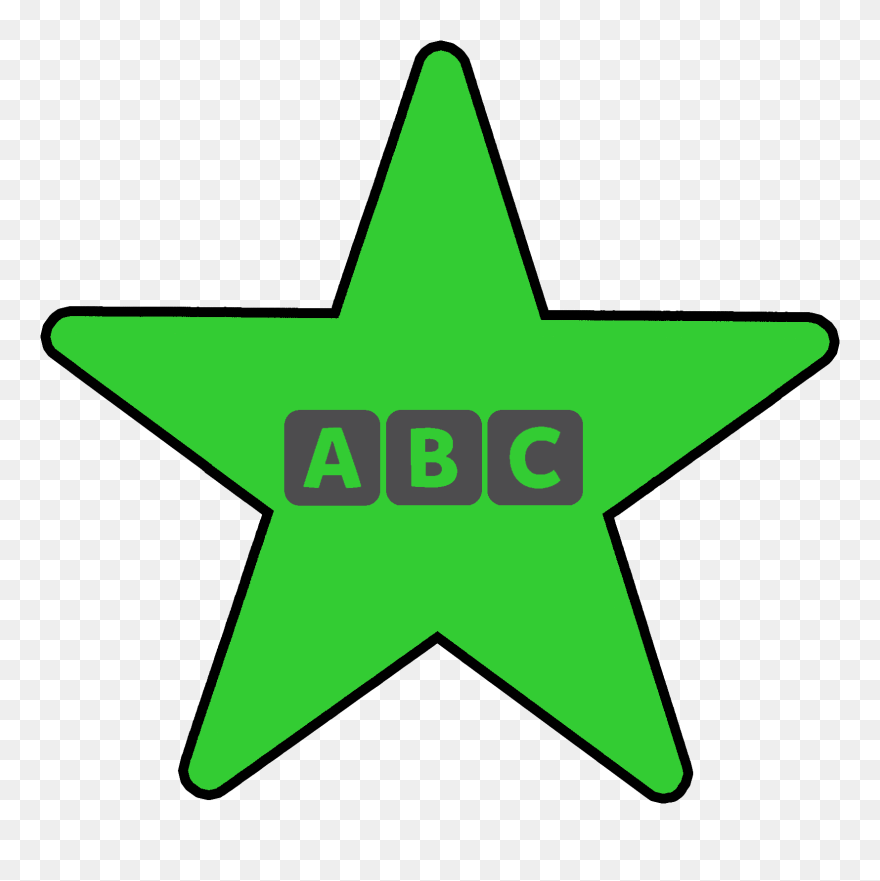 Green Star Literacy - Estrela Dourada Png Fundo Transparente Clipart