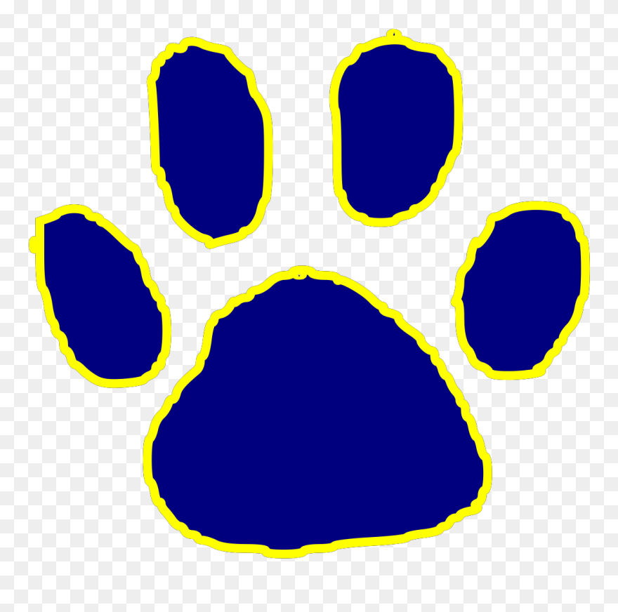 Tiger Paw Clip Art - Blue And Gold Paw Print - Png Download
