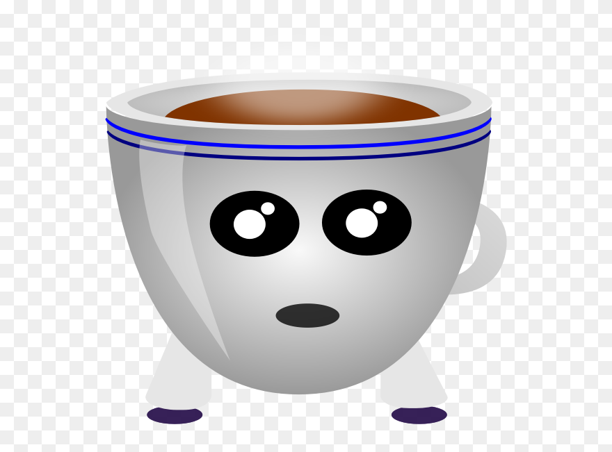 Image Of A Cup Of Coffee With Eyes And Mouth Clipart