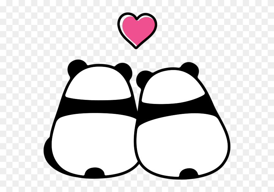 Panda Couple Cartoon Clipart