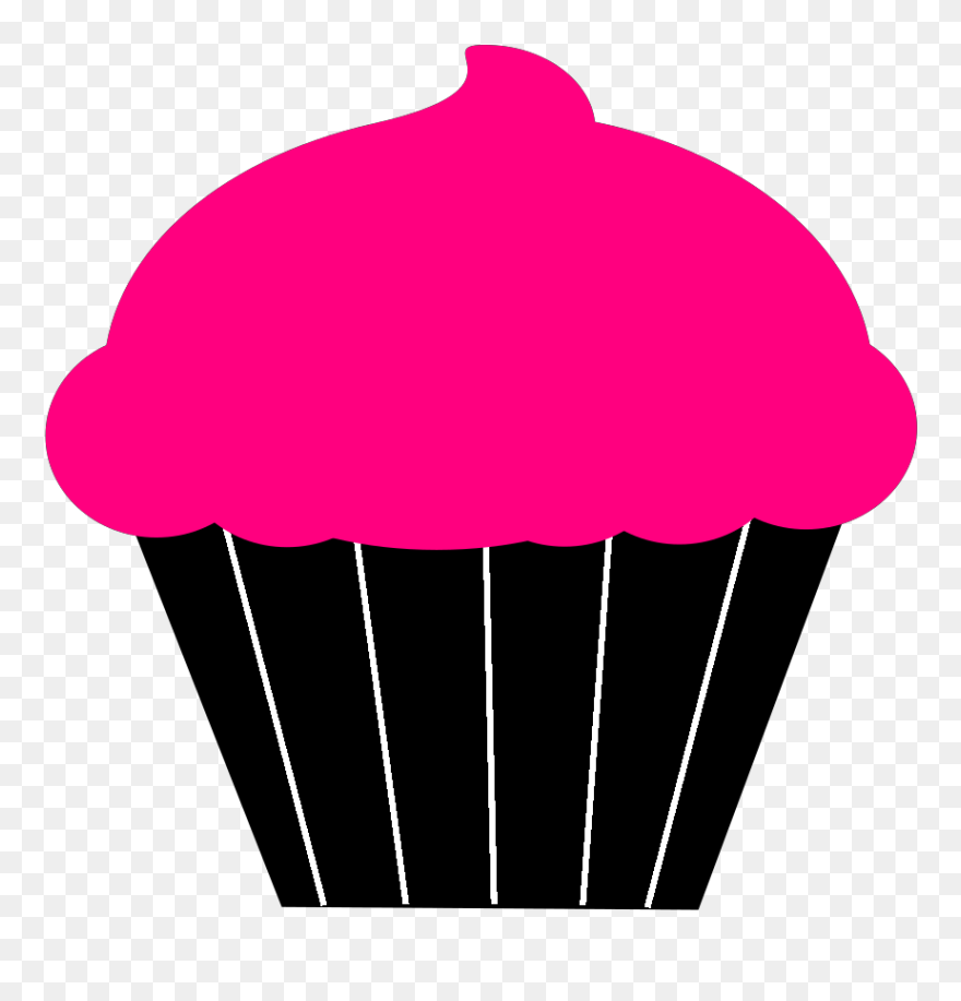 Plain Cupcake Clipart Black And White - Png Download