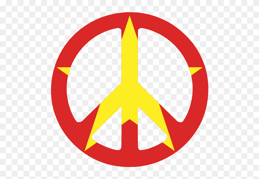 Vietnam Peace Symbol Flag 3 Scallywag Peacesymbol - Vietnam Clipart