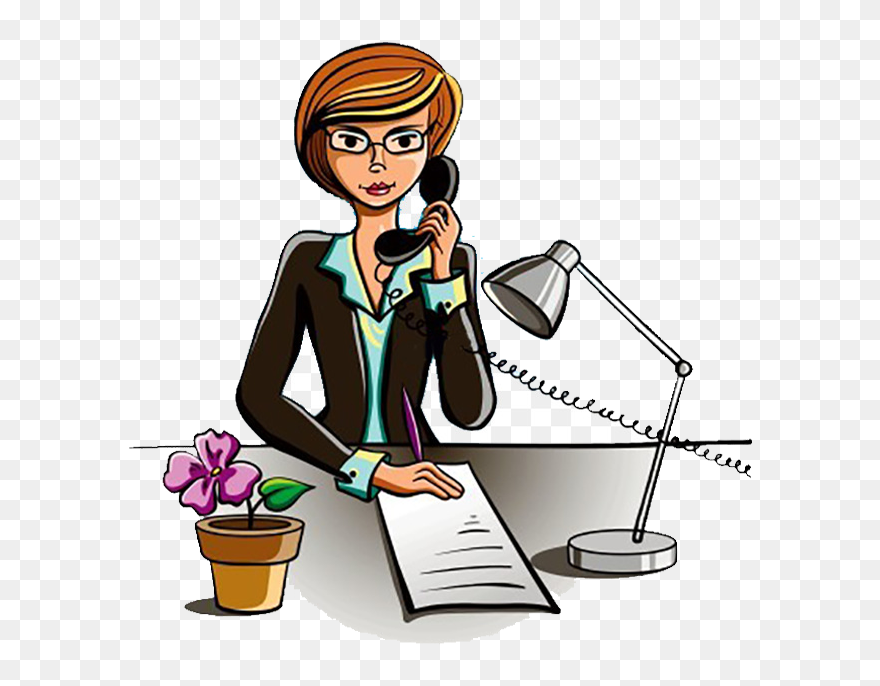 Clipart Cartoon Secretary - Png Download