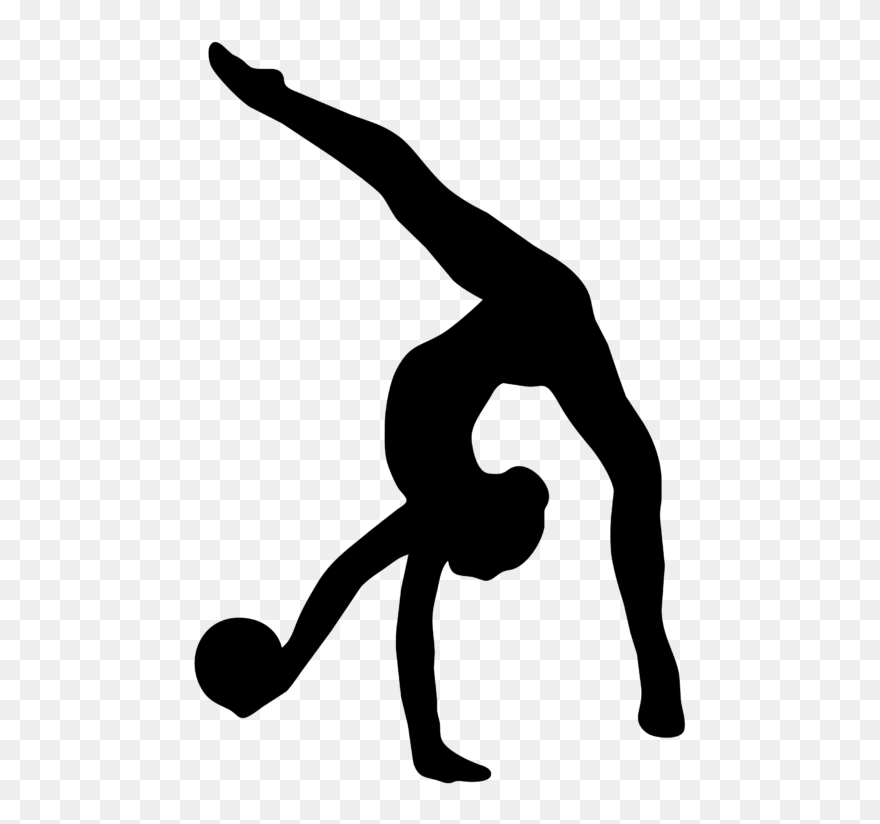 Rhythmic Gymnastics Black And White Clipart