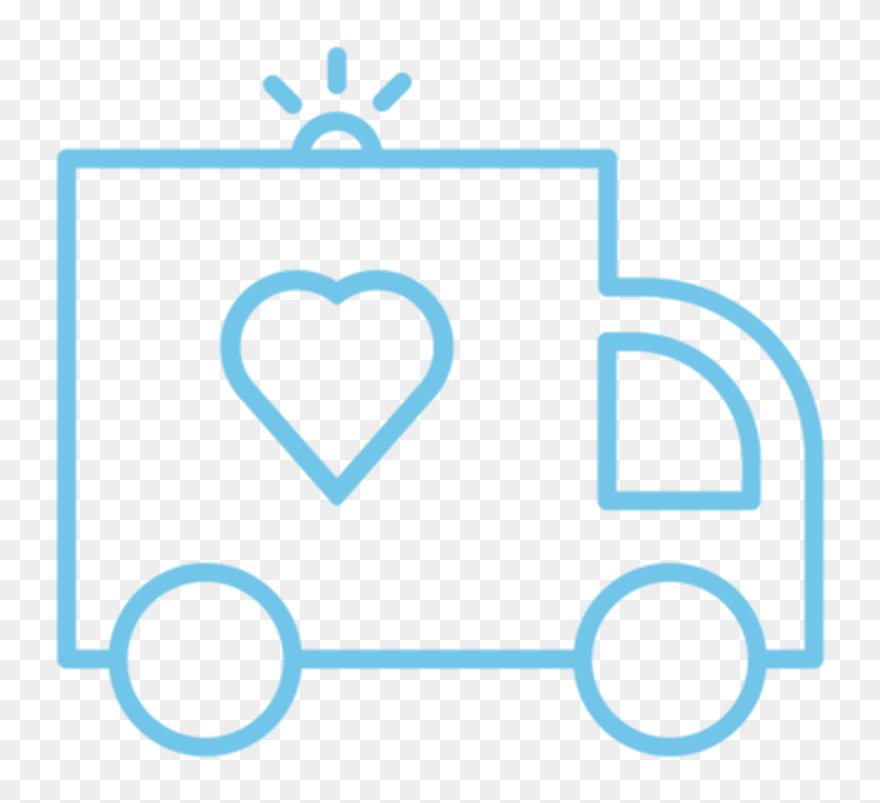 An Icon Of An Ambulance - Fire Engine Black And White Clipart - Png Download