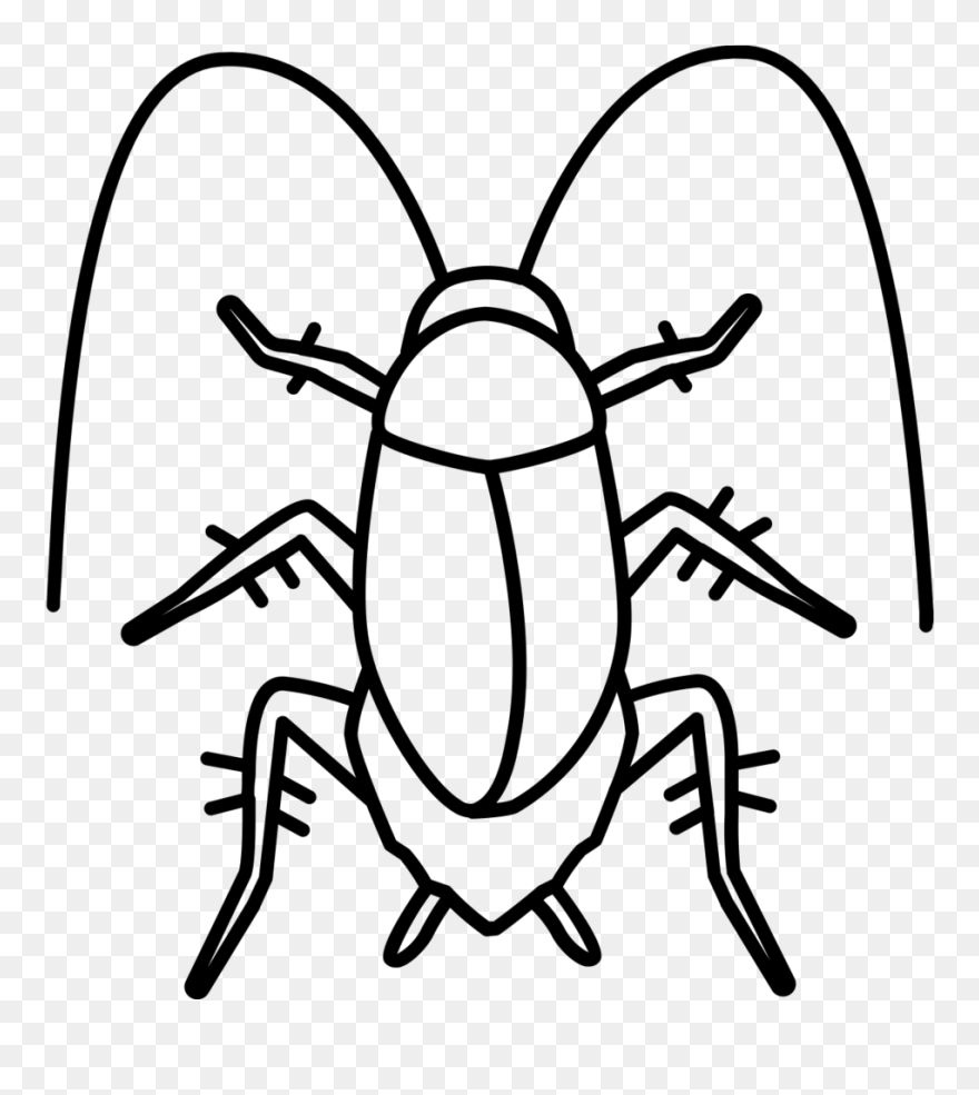 Cockroach Black And White Clipart