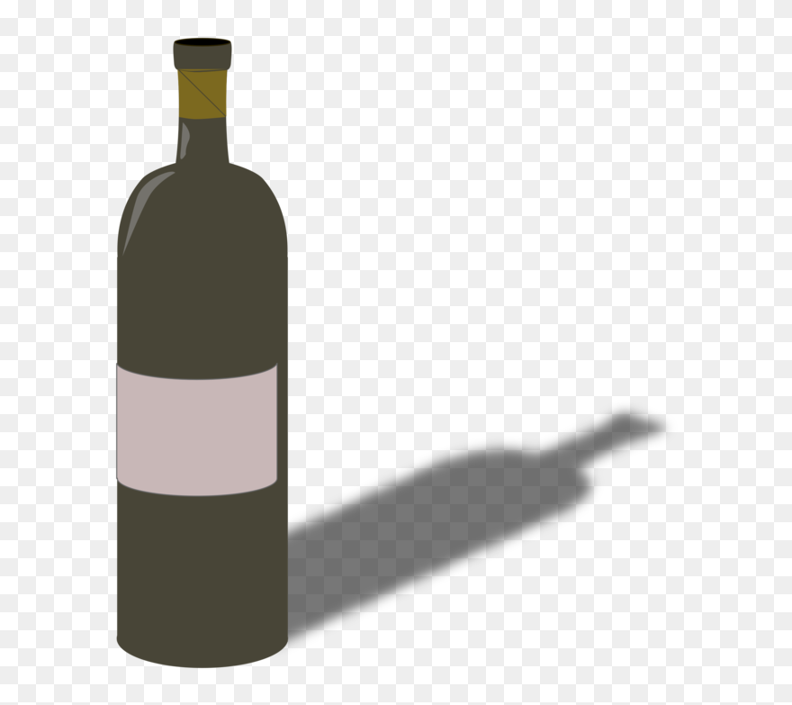 Glass Bottle,cylinder,bottle - Wine Bottle With Shadow Clipart