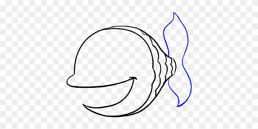 How To Draw Cartoon Fish - Line Art Clipart