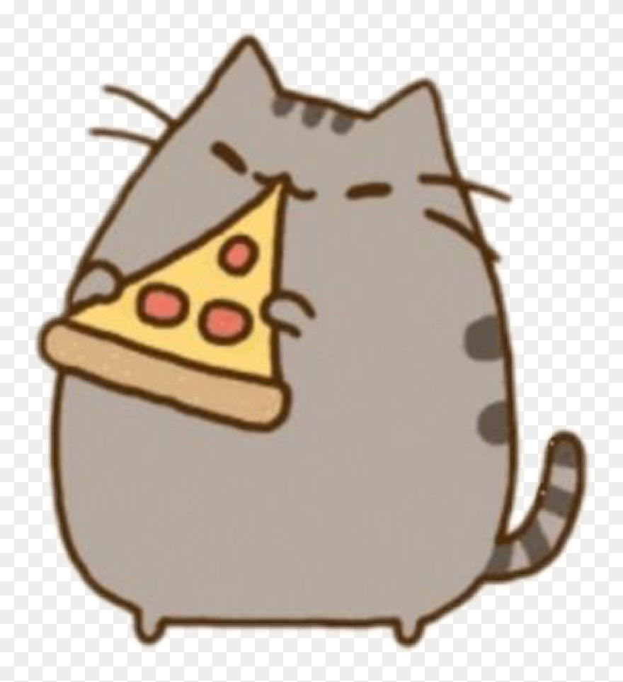 Transparent Pizza Png Transparent - Pusheen Cat Pizza Png Clipart