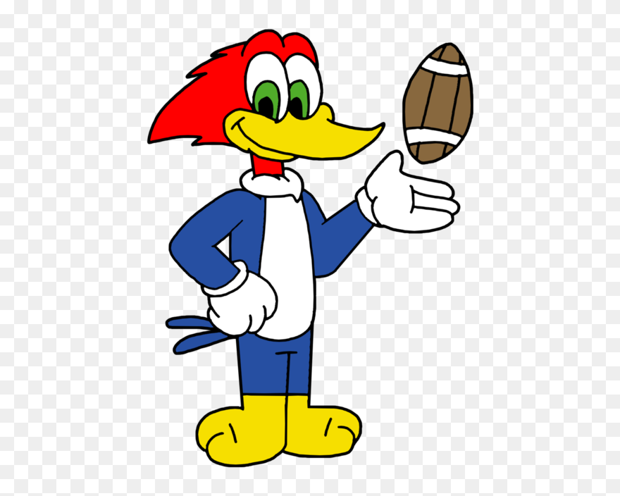 Boys Playing American Football Clipart Transparent - Woody Woodpecker Football - Png Download
