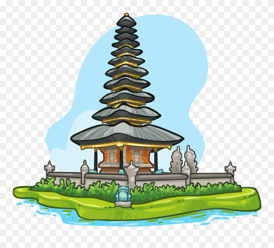 Ulun Danu Beratan Temple Clipart