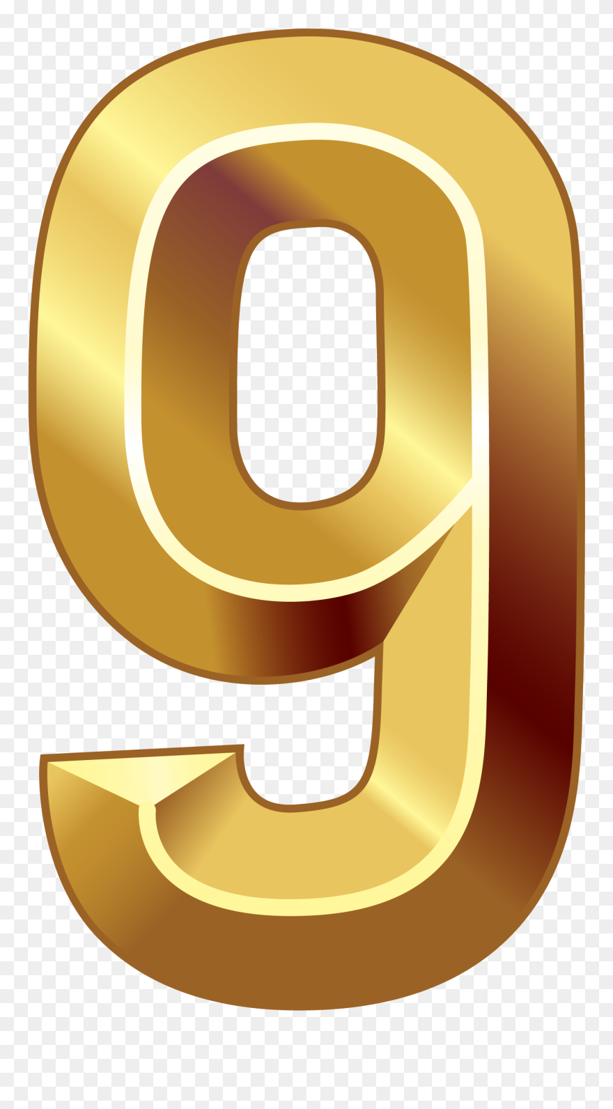 Gold Number Png Image - Gold Number 9 Png Clipart