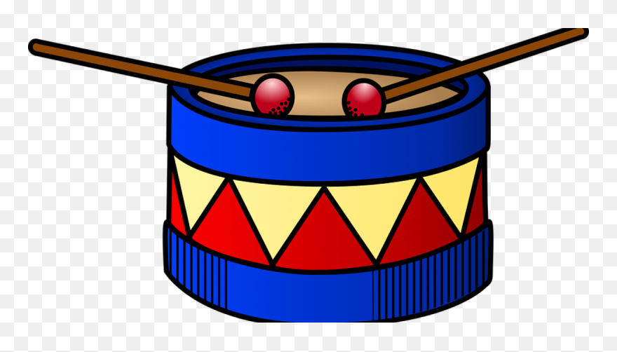 Blue Drum With Red And Yellow Triangles - Drum Clipart - Png Download