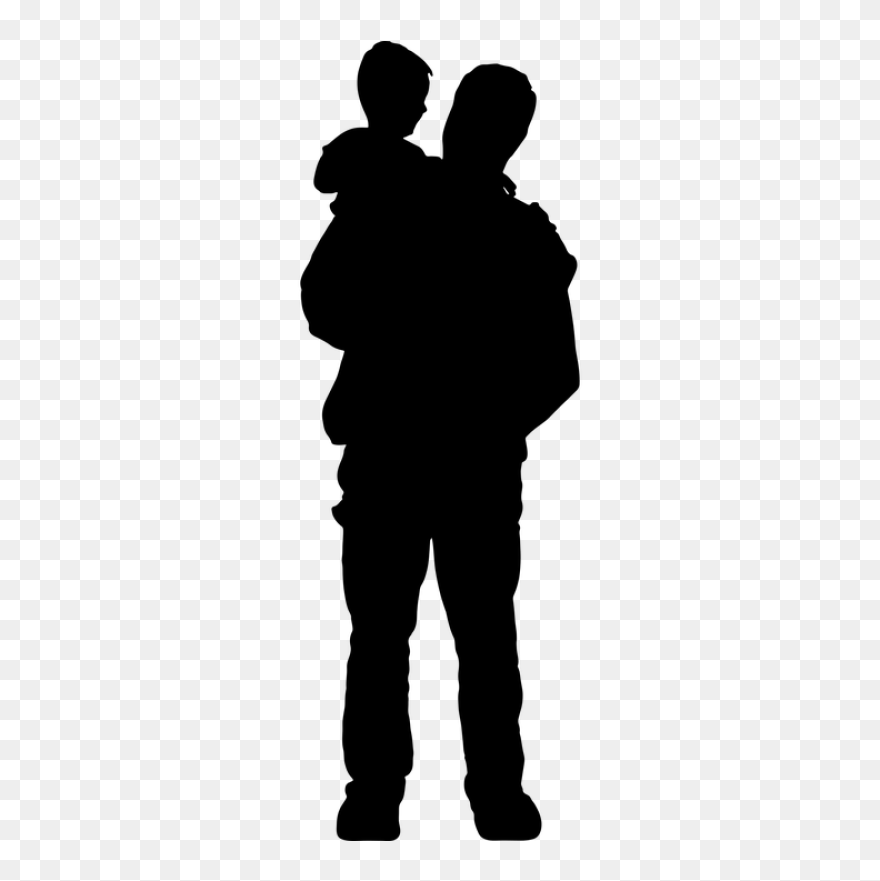 Silhouette Man And Child Clipart