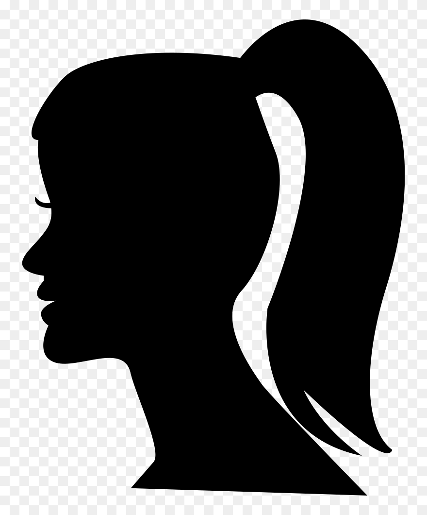 Hair Clipart Ponytail - Hair In A Ponytail Cartoon - Png Download