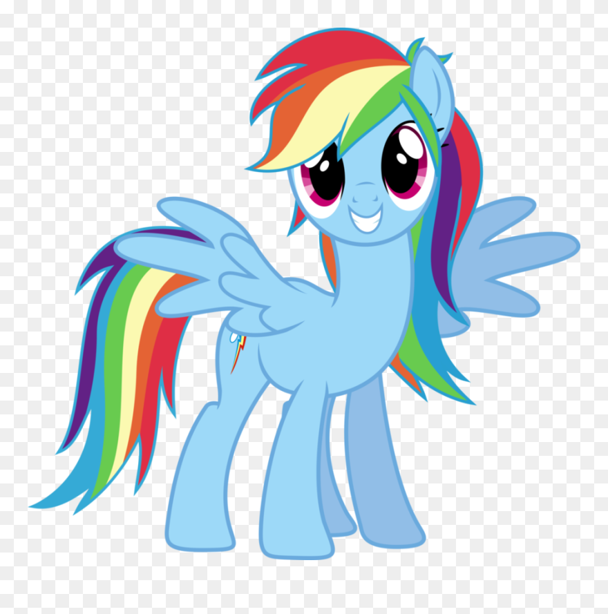 Arcobaleno Dash - Rainbow Dash Long Hair Clipart