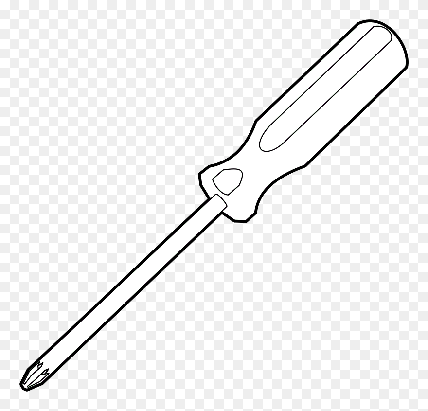 Flat Head Screwdriver Clipart , Png Download - Screw Driver Clipart Black And White Transparent Png