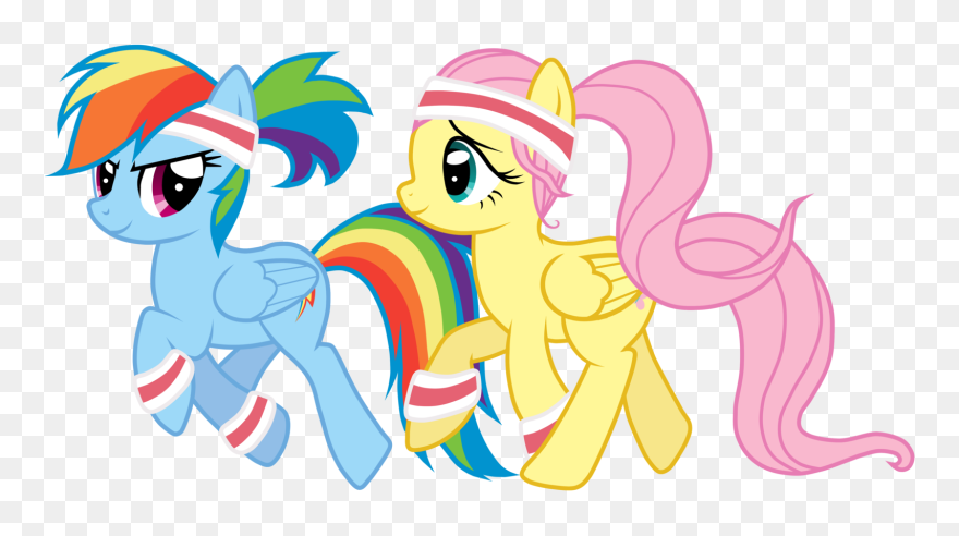 Rainbow Dash Pinkie Pie Rarity Applejack Fluttershy - My Little Pony Workout Clipart