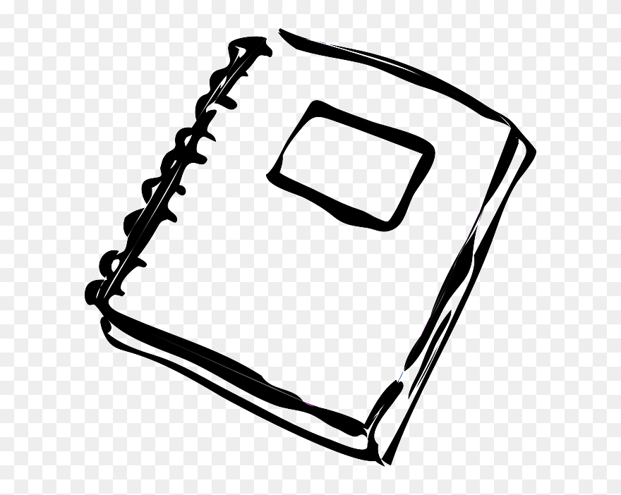 Homework School Clip Art - Notebook Clipart Black And White - Png Download