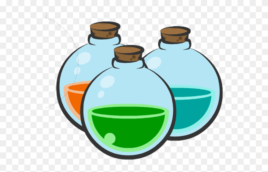 Chemistry Clip Green Potion - Water Bottle - Png Download