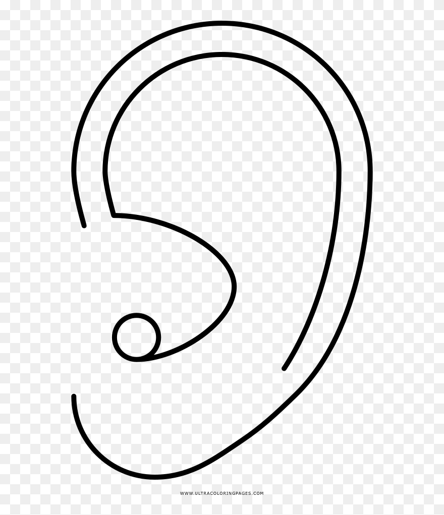 Ear Coloring Page - Turistické Známky Clipart