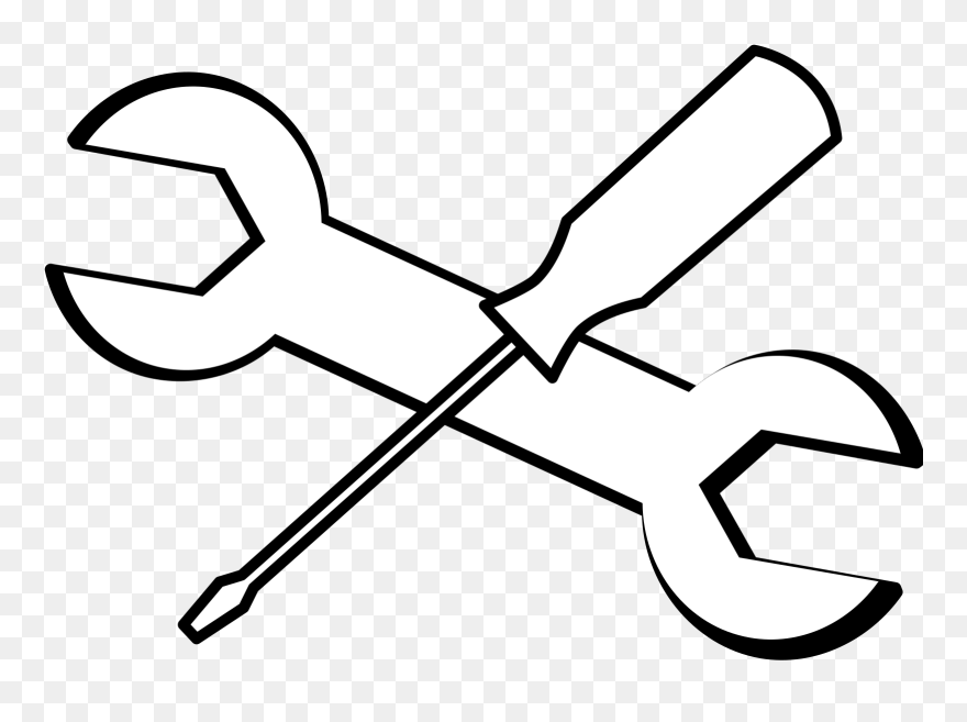 Spanner Clipart Black And White - Png Download