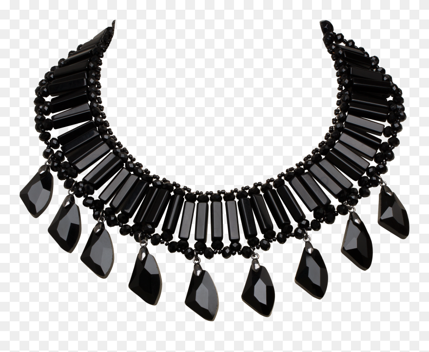 Nov Art Deco Necklace - Black Necklace Transparent Background Clipart