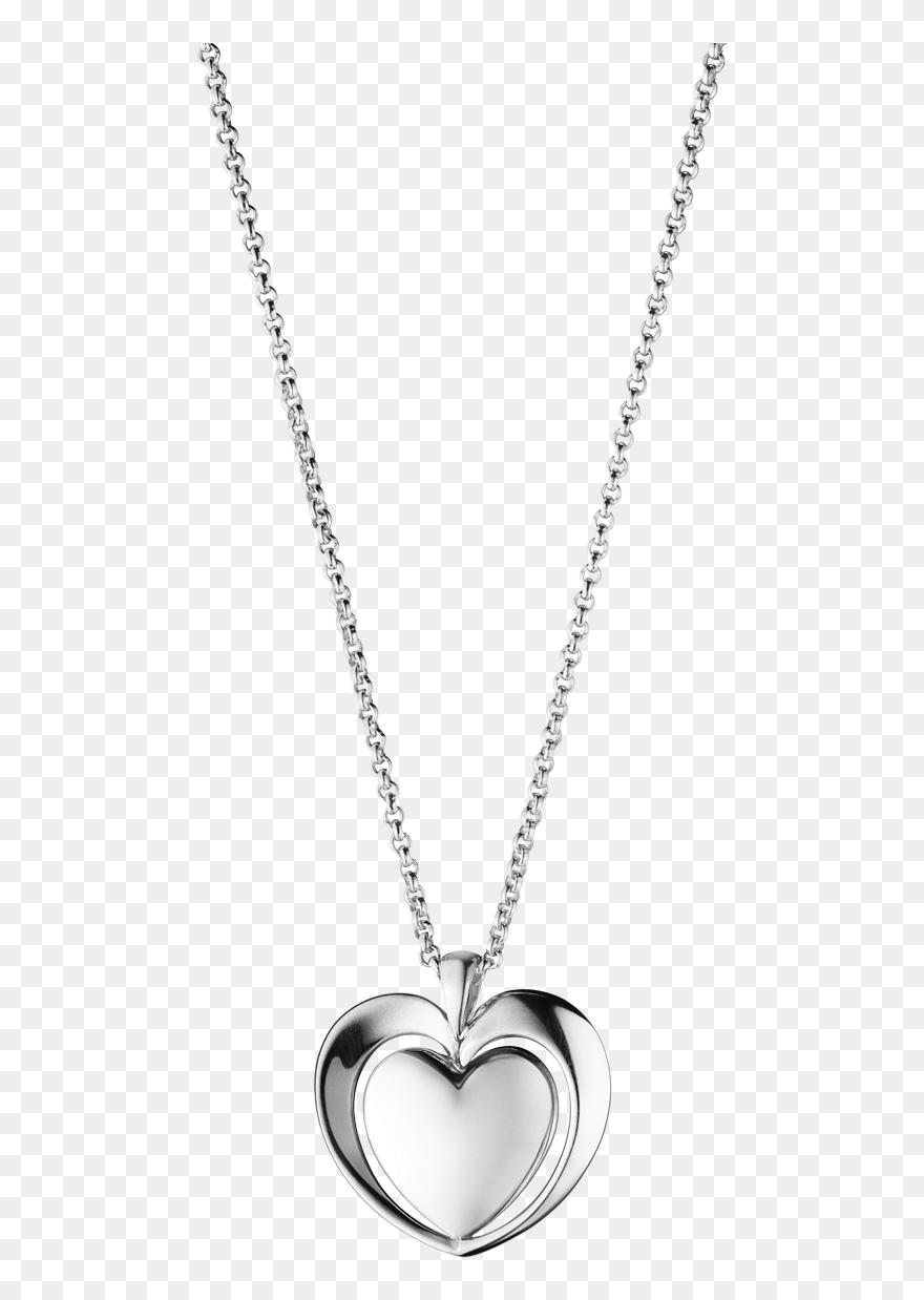 Heart Necklace Clipart Graphic Black And White Download - Heart Pendant Png Transparent Png