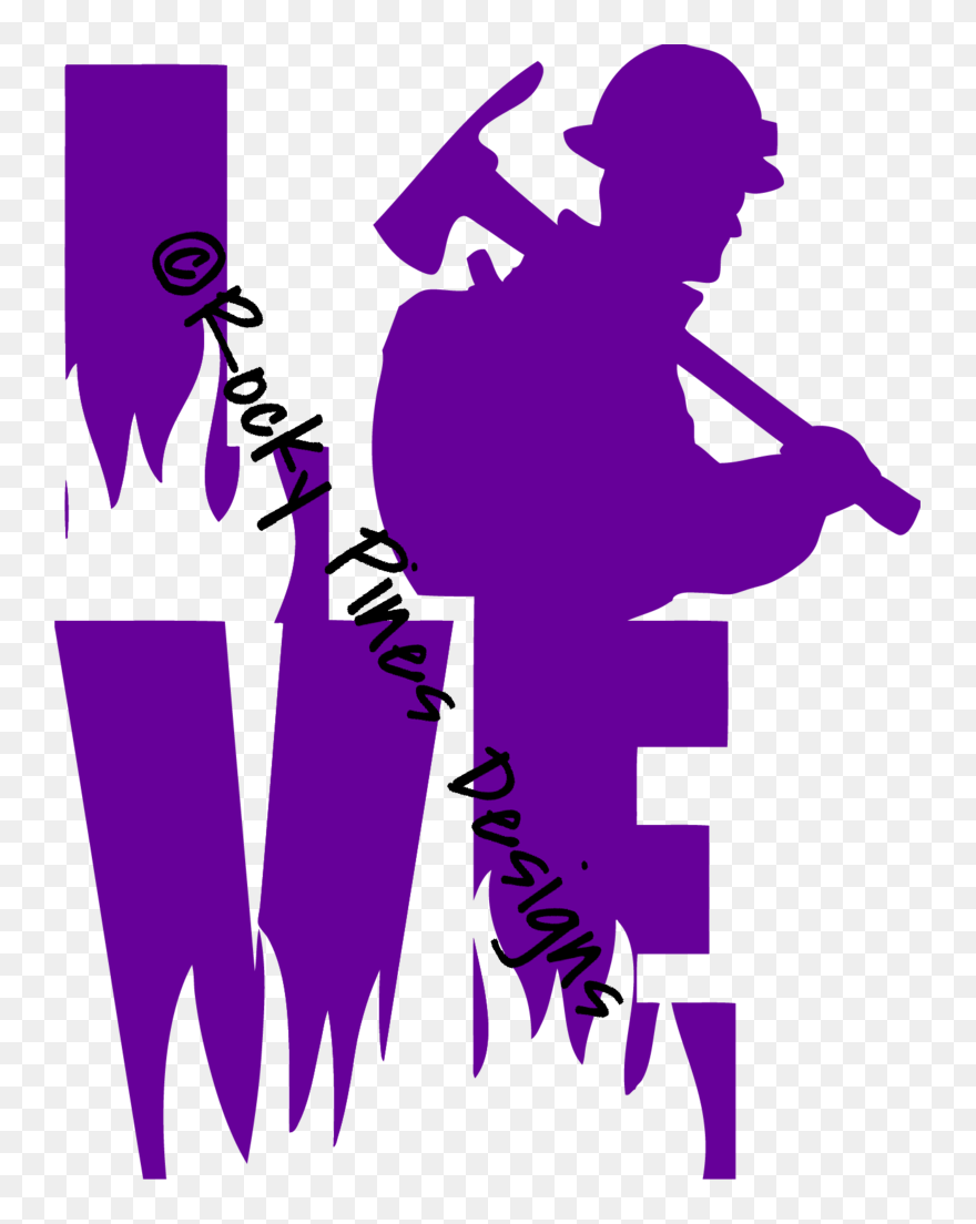 Love A Wildland Decal - Silhouette Wildland Firefighter Clipart - Png Download