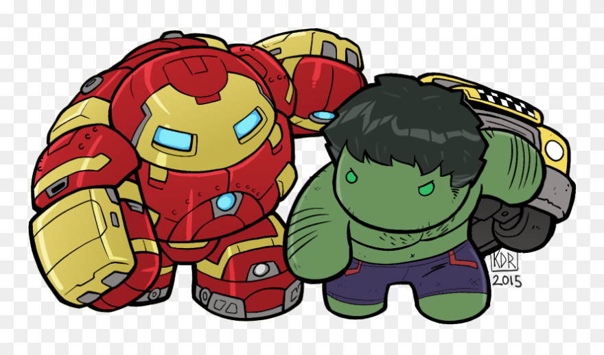 Collection Of Chibi - Hulk Vs Hulkbuster Chibi Clipart