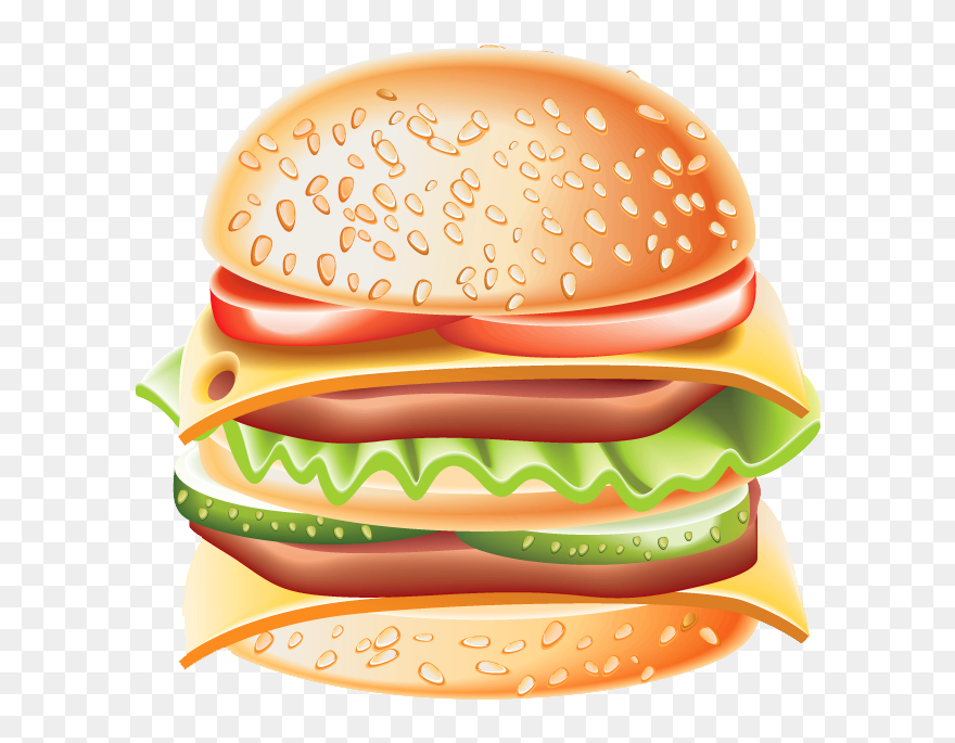 Whopper Fast Food Hamburger Cheeseburger Hot Dog - Big Hamburger Clipart - Png Download