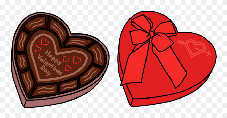 Chocolate Heart Clipart Clipart Black And White Walfas - Chocolates Valentines Day Clipart - Png Download