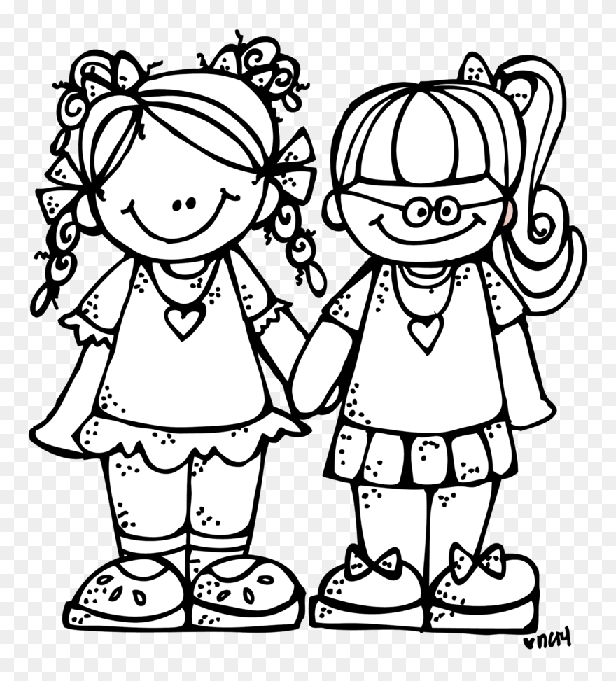 Group Of Friends Clipart Blac - Friend Clipart Black And White - Png Download