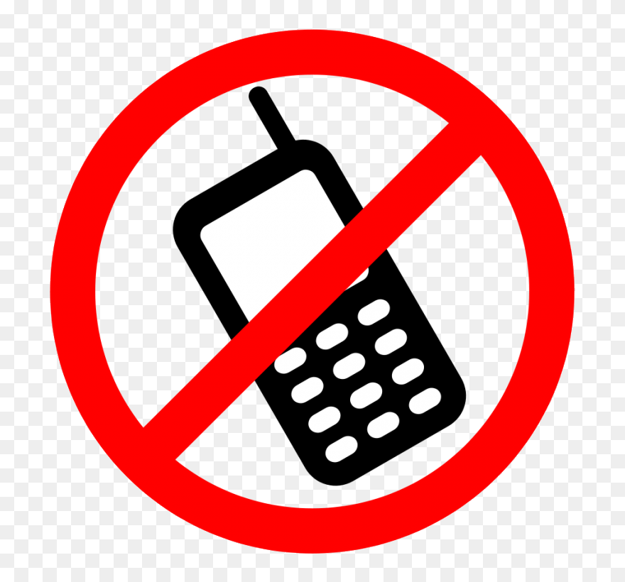 Phone Mobile Clip Art Black And White No Cell Clipart - Cell Phone Sign - Png Download