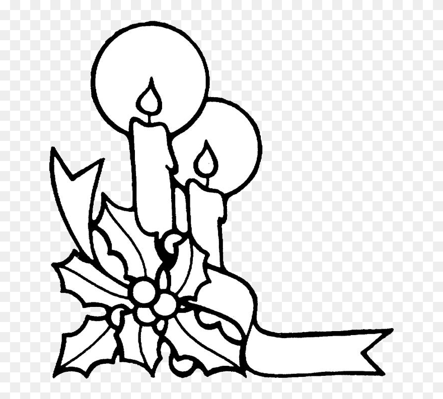 Christmas Candles Coloring Pages 2 - Christmas Coloring Pages Candle Clipart