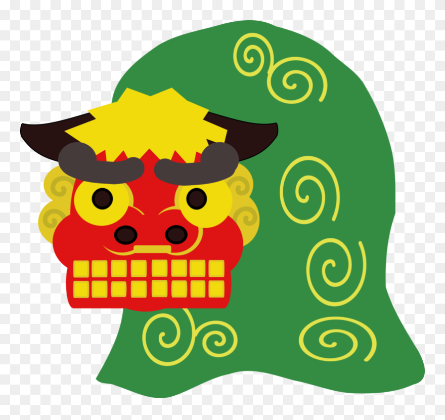 Grass,leaf,smiley - Chinese Guardian Lion Shishi Clipart